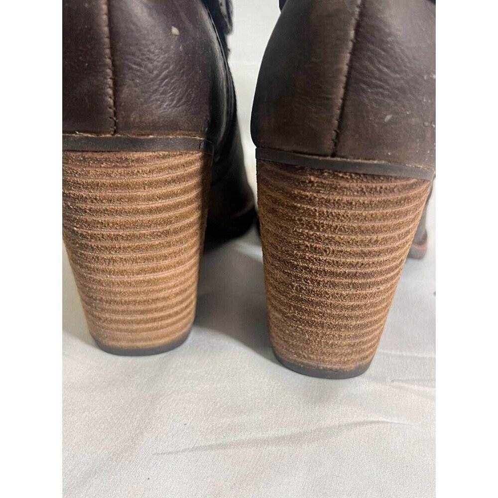 Eastland Bellamy 1955 Leather Boots 3 1/2 Heel Mid Calf Bootie Zipper  7.5M  S20 - Picture 6 of 8